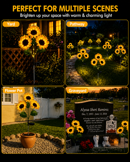 🌻 65K+ SOLD! 2026 UPGRADED Solar Sunflowers – Hyper-Realistic Petals, Stunning Shadow Projections & Dusk-to-Dawn Garden Mag